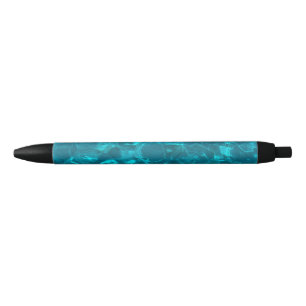Blue Ocean Pattern, Beach Ocean View Lovers Black Ink Pen