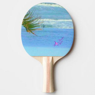 Blue Ocean Pink Pong Paddle