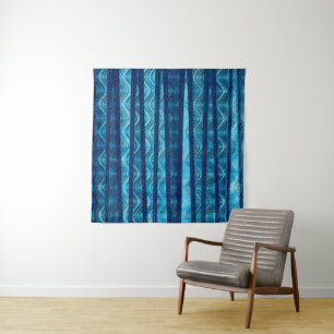 Blue Ocean Retro Wave Beach Backdrop Tapestry