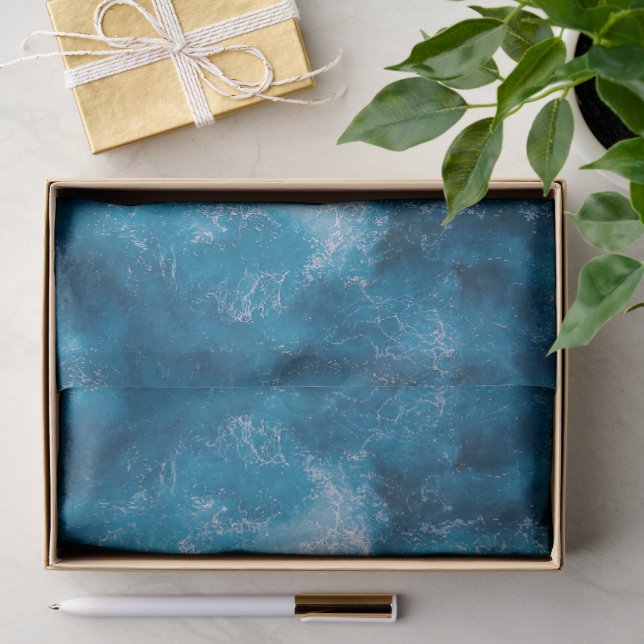 Blue Ocean Rippling Waves Tissue Paper  (Gift)