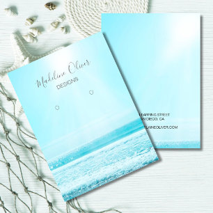 Blue Ocean Scene Earring Display Business Card