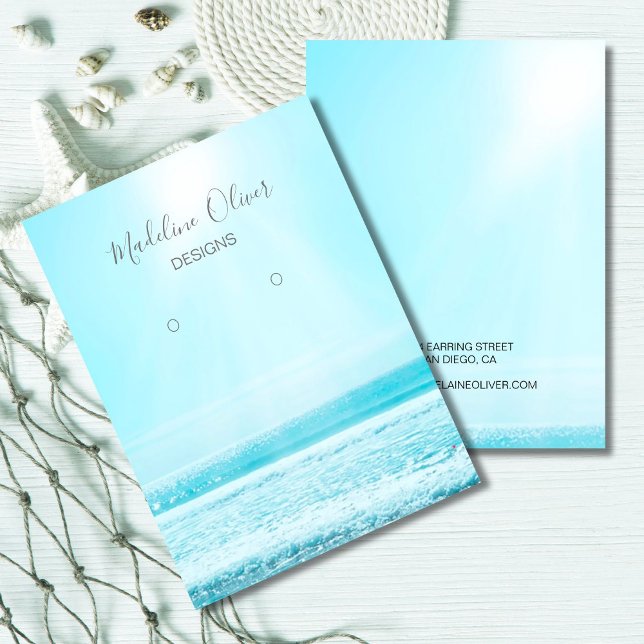 Blue Ocean Scene Earring Display Business Card (Creator Uploaded)