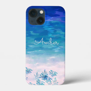 Blue Ocean Sea Beach Personalised iPhone 13 Mini Case