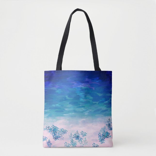 Blue Ocean Sea Beach Tote Bag (Front)