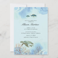 Blue Ocean Sea Turtle Baby Shower