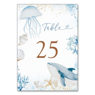 Blue Ocean Sea You Soon Summer Table Number