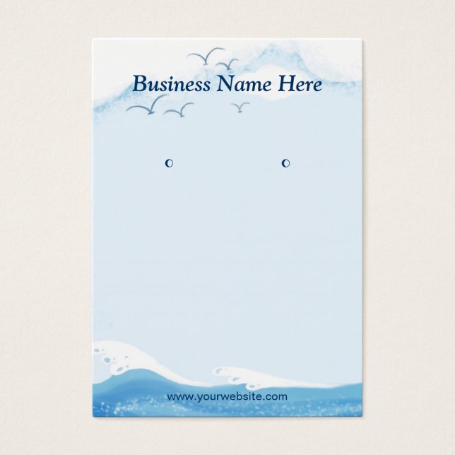 Blue Ocean Seagull - Earring Display Cards (Front)