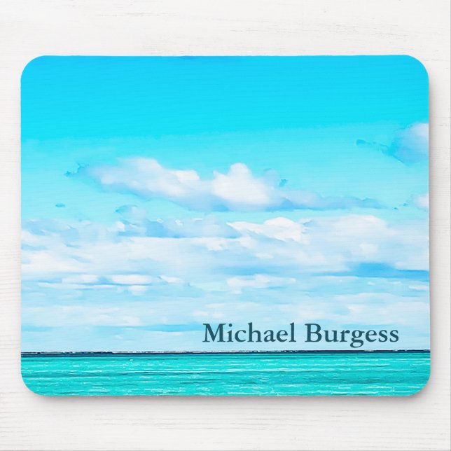  Blue Ocean Sky Vacation Vibe Personal Mouse Pad (Front)