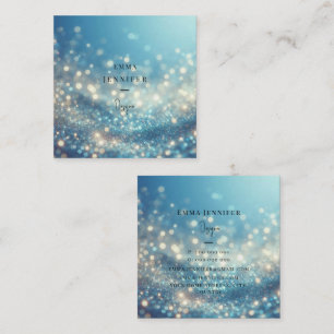 Blue Ocean Subtle gentle glitter background Square Business Card