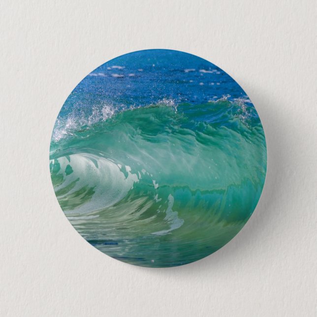 Blue Ocean Summer Beach Waves 6 Cm Round Badge (Front)