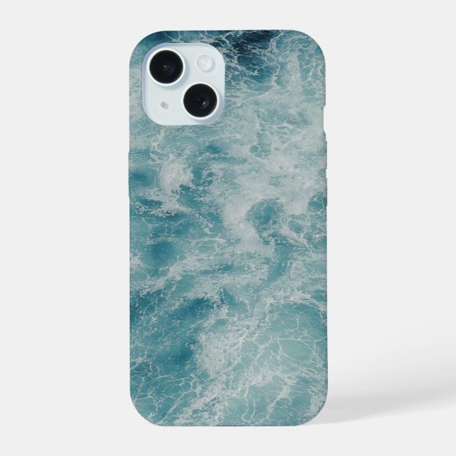 Blue Ocean Summer Beach Waves  iPhone 15 Case (Back)