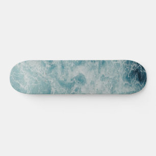 Blue Ocean Summer Beach Waves  Skateboard