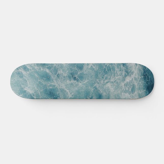 Blue Ocean Summer Beach Waves  Skateboard (Horz)