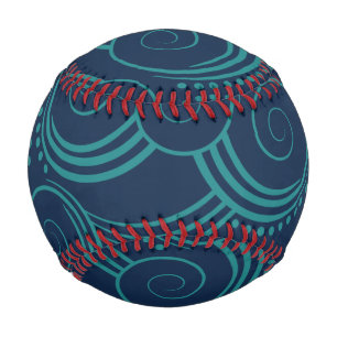 Blue Ocean Swirls Baseball