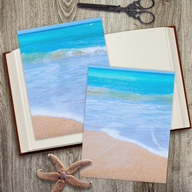 Blue Ocean Water Beach Sand Scrapbook Paper (Creator Uploaded)