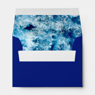 Blue Ocean Water Wedding Card Envelope