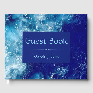 Blue Ocean Water Wedding Guest Book