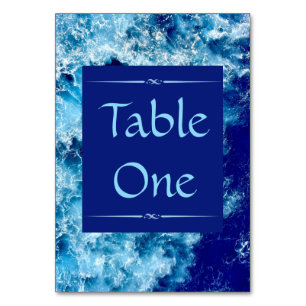 Blue Ocean Water Wedding Table Numbers