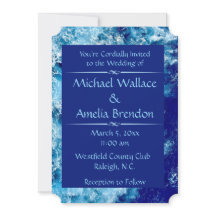 Blue Ocean Water Wedding Ticket Invitation