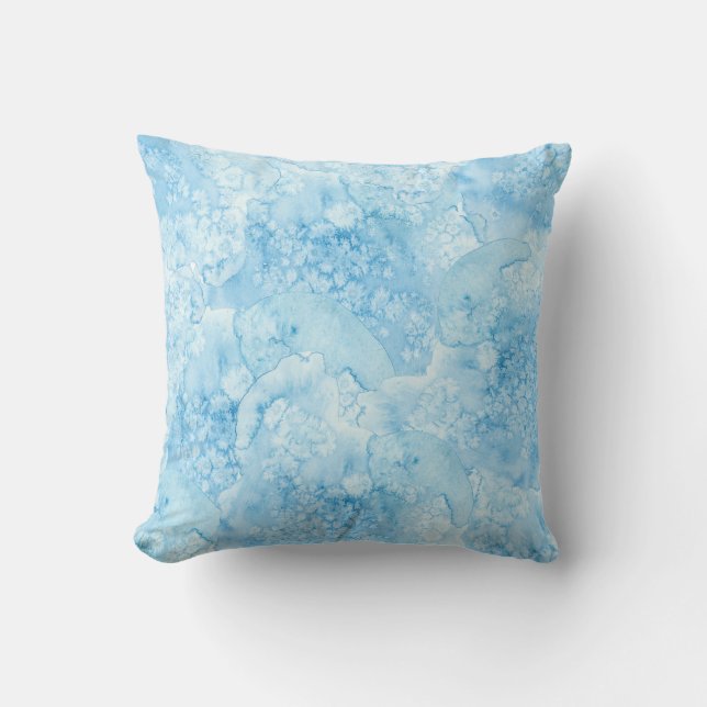 Blue Ocean Watercolor Cushion (Front)