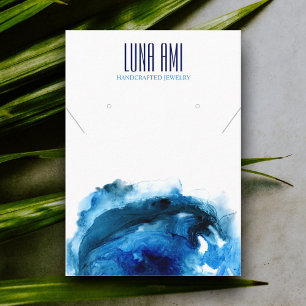 Blue Ocean Wave Jewellery Necklace Earring Display Business Card