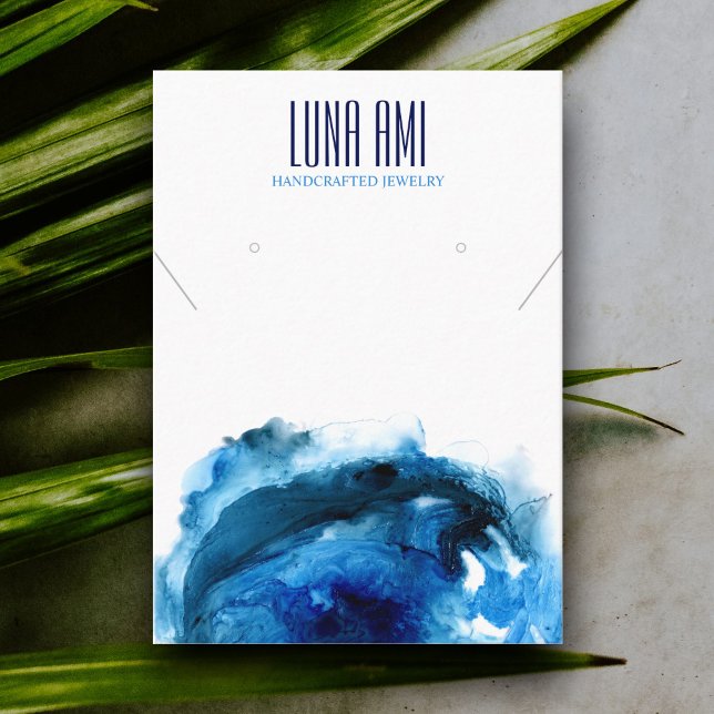 Blue Ocean Wave Jewellery Necklace Earring Display Business Card (Creator Uploaded)