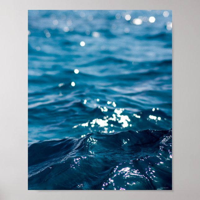 Blue Ocean Wave Poster (Front)