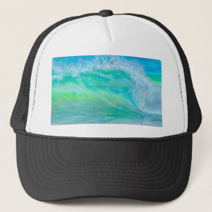 Blue Ocean Wave Surf Trucker Hat
