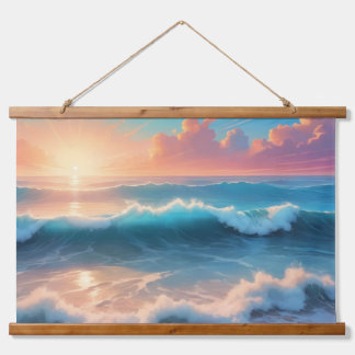 Blue Ocean Waves A Breathtaking View Hanging Tapestry