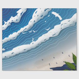 Blue Ocean Waves Canvas Art  Wrapping Paper