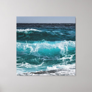 Blue Ocean Waves Canvas Print