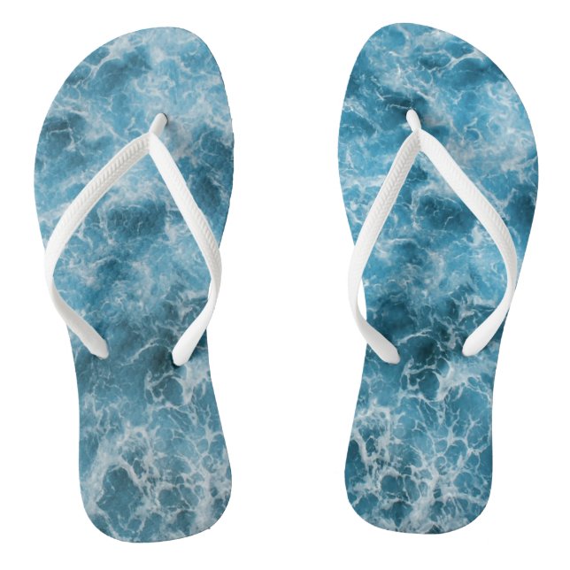 Blue Ocean Waves  Jandals (Footbed)