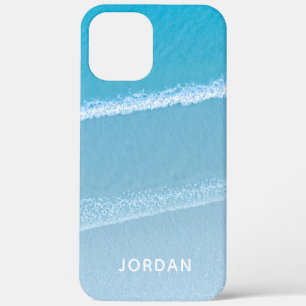 Blue Ocean Waves Monogrammed Case-Mate iPhone Case
