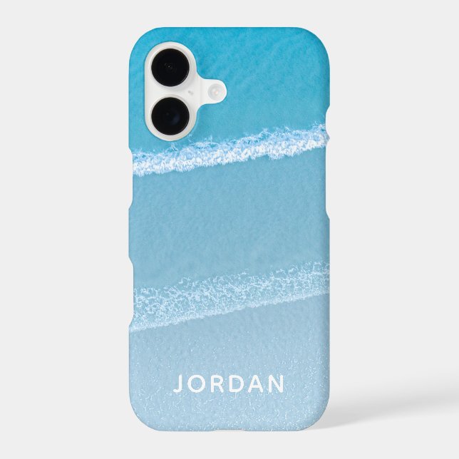 Blue Ocean Waves Monogrammed Case-Mate iPhone Case (Back)