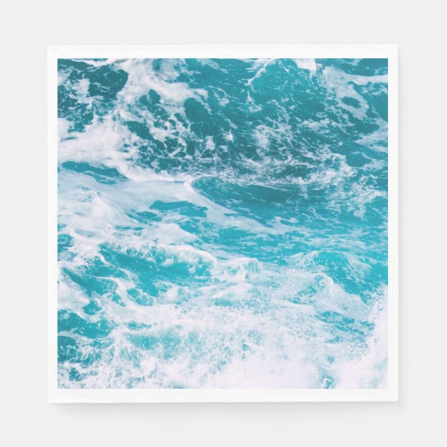 Blue Ocean Waves Napkin (Front)