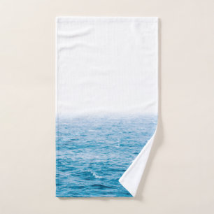 Blue Ocean Waves Nautical Hand Towel