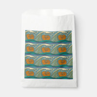 Blue Ocean Waves Nautilus Seashell Pattern Nouveau