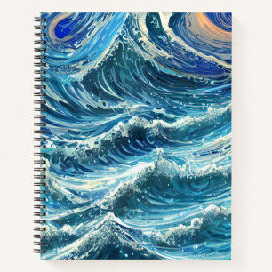 Blue Ocean Waves Notebook
