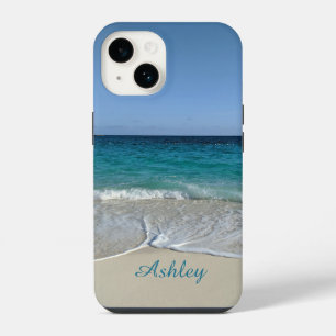 Blue Ocean waves on a Caribbean beach iPhone 14 Case