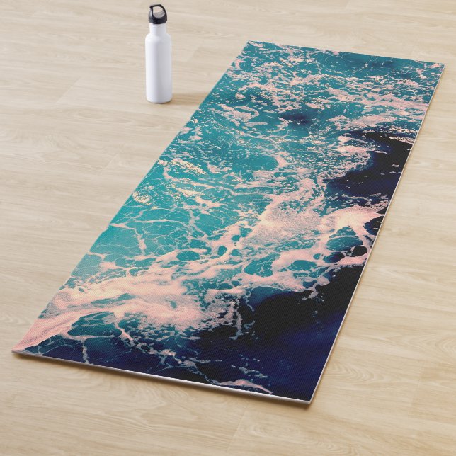 Blue Ocean Waves Photography Yoga Mat (In Situ)