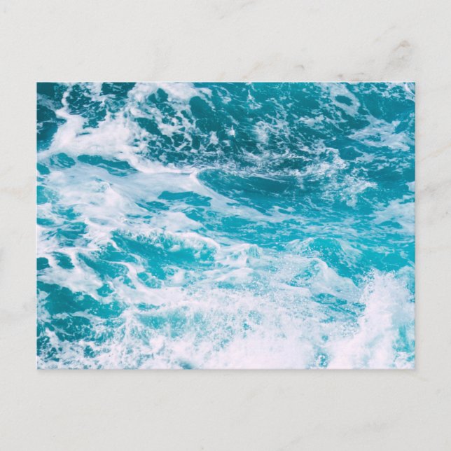 Blue Ocean Waves Postcard (Front)