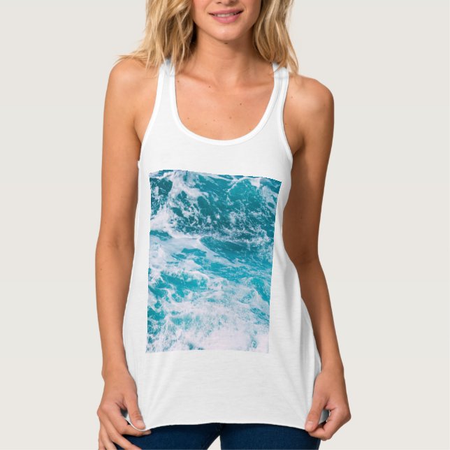Blue Ocean Waves Singlet (Front)