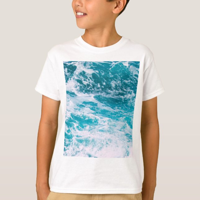 Blue Ocean Waves T-Shirt (Front)