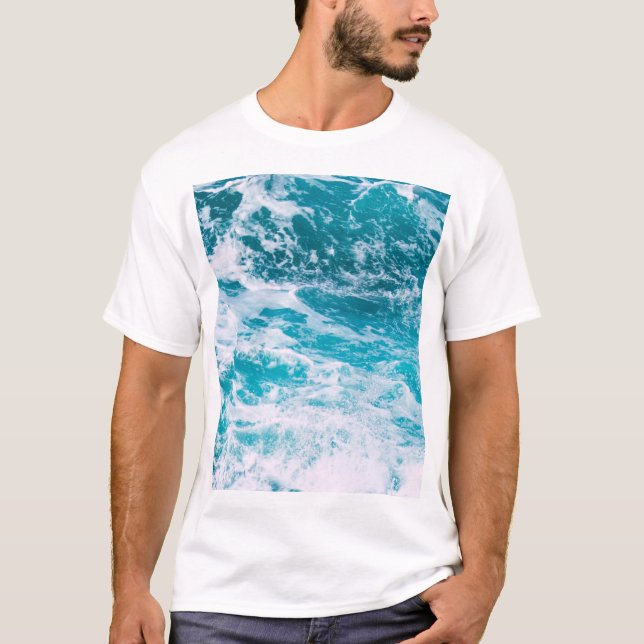 Blue Ocean Waves T-Shirt (Front)