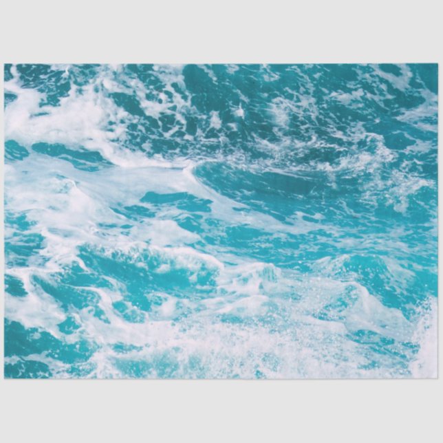 Blue Ocean Waves Tissue Paper (Front)