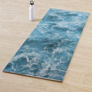 Blue Ocean Waves Yoga Mat