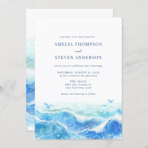 Blue Ocean Wedding Invitation
