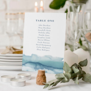 Blue Ocean Wedding Seating Chart Cards