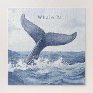Blue Ocean Whale Tail Jigsaw Puzzle