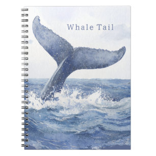 Blue Ocean Whale Tail Notebook